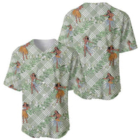 Mint Palaka Hula Girls Seamless Hawaii Aloha Baseball Jersey - Polynesian Pride