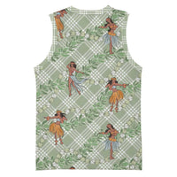 Mint Palaka Hula Girls Seamless Hawaii Aloha Basketball Jersey - Polynesian Pride