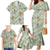 Mint Palaka Hula Girls Seamless Hawaii Aloha Family Matching Mermaid Dress and Hawaiian Shirt LT7 - Polynesian Pride