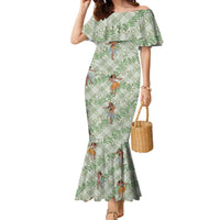 Mint Palaka Hula Girls Seamless Hawaii Aloha Family Matching Mermaid Dress and Hawaiian Shirt LT7 Mom's Dress Mint - Polynesian Pride