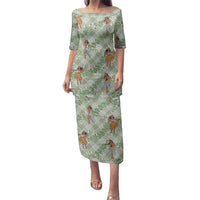 Mint Palaka Hula Girls Seamless Hawaii Aloha Family Matching Puletasi and Hawaiian Shirt - Polynesian Pride