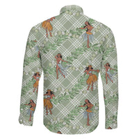 Mint Palaka Hula Girls Seamless Hawaii Aloha Family Matching Short Sleeve Bodycon Dress and Hawaiian Shirt LT7 - Polynesian Pride