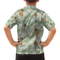 Mint Palaka Hula Girls Seamless Hawaii Aloha Kid Hawaiian Shirt - Polynesian Pride