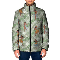 Mint Palaka Hula Girls Seamless Hawaii Aloha Padded Jacket - Polynesian Pride