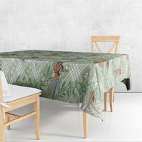 Mint Palaka Hula Girls Seamless Hawaii Aloha Tablecloth - Polynesian Pride