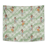 Mint Palaka Hula Girls Seamless Hawaii Aloha Tapestry - Polynesian Pride