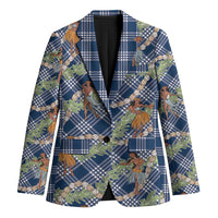 Navy Blue Palaka Hula Girls Seamless Hawaii Aloha Blazer - Polynesian Pride