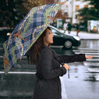 Navy Blue Palaka Hula Girls Seamless Hawaii Aloha Umbrella - Polynesian Pride