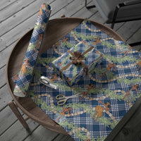 Navy Blue Palaka Hula Girls Seamless Hawaii Aloha Wrapping Paper