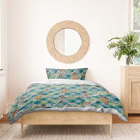 Teal Palaka Hula Girls Seamless Hawaii Aloha Bedding Set - Polynesian Pride