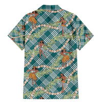Teal Palaka Hula Girls Seamless Hawaii Aloha Family Matching Mermaid Dress and Hawaiian Shirt LT7 - Polynesian Pride