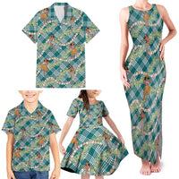 Teal Palaka Hula Girls Seamless Hawaii Aloha Family Matching Tank Maxi Dress and Hawaiian Shirt LT7 - Polynesian Pride