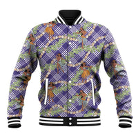 Lavender Palaka Hula Girls Seamless Hawaii Aloha Baseball Jacket - Polynesian Pride