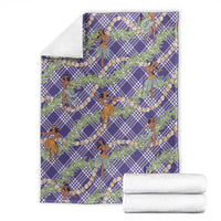 Lavender Palaka Hula Girls Seamless Hawaii Aloha Blanket - Polynesian Pride
