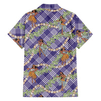 Lavender Palaka Hula Girls Seamless Hawaii Aloha Family Matching Summer Maxi Dress and Hawaiian Shirt LT7 - Polynesian Pride