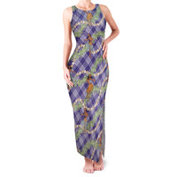 Lavender Palaka Hula Girls Seamless Hawaii Aloha Family Matching Tank Maxi Dress and Hawaiian Shirt LT7 Mom's Dress Lavender - Polynesian Pride
