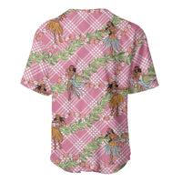 Lokelani Pink Palaka Hula Girls Seamless Hawaii Aloha Baseball Jersey - Polynesian Pride