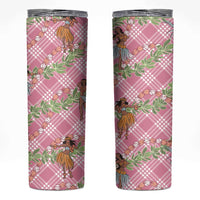 Lokelani Pink Palaka Hula Girls Seamless Hawaii Aloha Skinny Tumbler LT7 Pink - Polynesian Pride