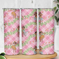 Lokelani Pink Palaka Hula Girls Seamless Hawaii Aloha Skinny Tumbler LT7 - Polynesian Pride