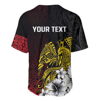 Personalized Papua New Guinea 50th Independence Anniversary Baseball Jersey Oro Tapa Mix Plumeria