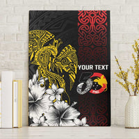 Personalized Papua New Guinea 50th Independence Anniversary Canvas Wall Art Oro Tapa Mix Plumeria