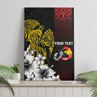 Personalized Papua New Guinea 50th Independence Anniversary Canvas Wall Art Oro Tapa Mix Plumeria