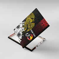 Personalized Papua New Guinea 50th Independence Anniversary Canvas Wall Art Oro Tapa Mix Plumeria