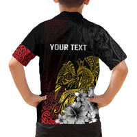 Personalized Papua New Guinea 50th Independence Anniversary Family Matching Long Sleeve Bodycon Dress and Hawaiian Shirt Oro Tapa Mix Plumeria