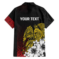 Personalized Papua New Guinea 50th Independence Anniversary Family Matching Tank Maxi Dress and Hawaiian Shirt Oro Tapa Mix Plumeria