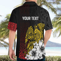 Personalized Papua New Guinea 50th Independence Anniversary Hawaiian Shirt Oro Tapa Mix Plumeria