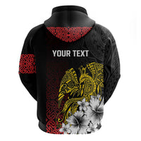 Personalized Papua New Guinea 50th Independence Anniversary Hoodie Oro Tapa Mix Plumeria
