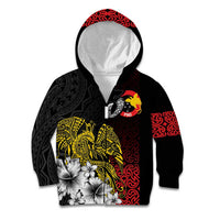 Personalized Papua New Guinea 50th Independence Anniversary Kid Hoodie Oro Tapa Mix Plumeria