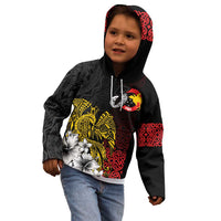Personalized Papua New Guinea 50th Independence Anniversary Kid Hoodie Oro Tapa Mix Plumeria