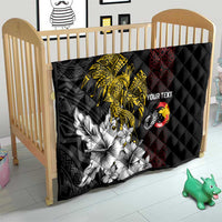 Personalized Papua New Guinea 50th Independence Anniversary Quilt Oro Tapa Mix Plumeria