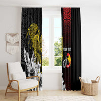 Personalized Papua New Guinea 50th Independence Anniversary Window Curtain Oro Tapa Mix Plumeria
