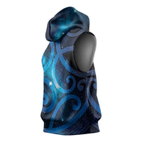 New Zealand Maori Matariki Sleeveless Hoodie Galaxy Kowhaiwhai