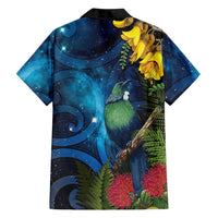 Tui Bird New Zealand Starry Sky Family Matching Summer Maxi Dress and Hawaiian Shirt Maori Koru LT7 - Polynesian Pride