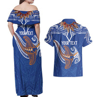 Yokwe Marshall Islands Personalized Couples Matching Off Shoulder Maxi Dress and Hawaiian Shirt Jemenei Day - Seashell Necklace