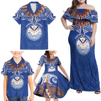 Yokwe Marshall Islands Personalized Family Matching Off Shoulder Maxi Dress and Hawaiian Shirt Jemenei Day - Seashell Necklace