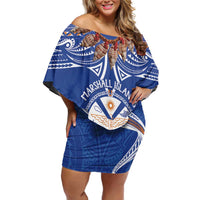 Yokwe Marshall Islands Personalized Off Shoulder Short Dress Jemenei Day - Seashell Necklace