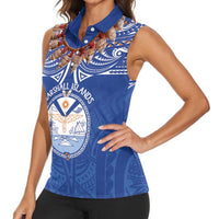 Yokwe Marshall Islands Personalized Women Sleeveless Polo Shirt Jemenei Day - Seashell Necklace