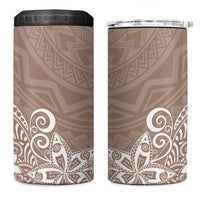 Hawaii 4 in 1 Can Cooler Tumbler Plumeria Beige Curves