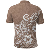 Polynesia Polo Shirt Plumeria Beige Curves LT7 - Polynesian Pride