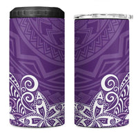 Hawaii 4 in 1 Can Cooler Tumbler Plumeria Purple Curves