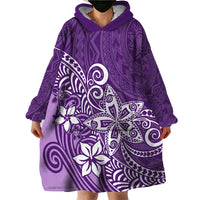 Polynesia Wearable Blanket Hoodie Plumeria Purple Curves LT7 - Polynesian Pride
