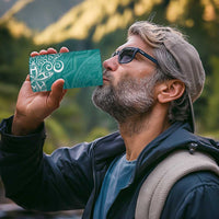 Hawaii 4 in 1 Can Cooler Tumbler Plumeria Teal Curves