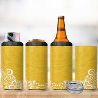 Hawaii 4 in 1 Can Cooler Tumbler Plumeria Yellow Curves