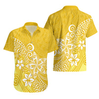 Polynesia Hawaiian Shirt Plumeria Yellow Curves LT7 - Polynesian Pride
