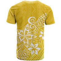 Polynesia T Shirt Plumeria Yellow Curves LT7 - Polynesian Pride