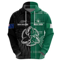 Custom New Zealand Mix Ireland Rugby Hoodie Celtic Knot Mix Silver Ferns LT7 - Polynesian Pride